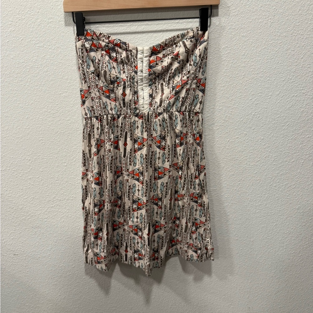 Billabong Strapless Aztec Print Dress Size L
